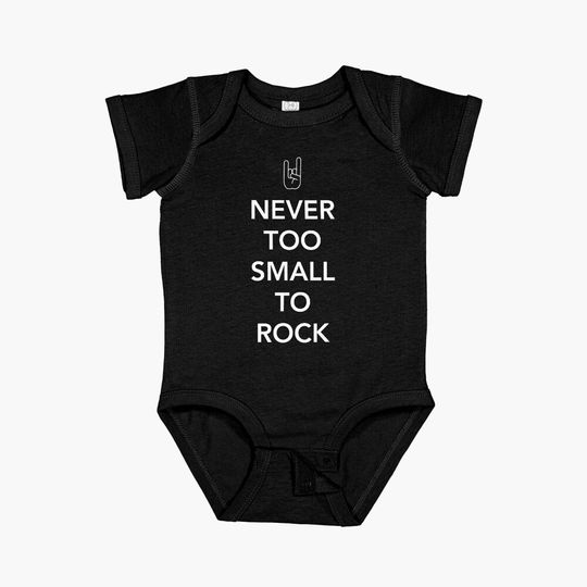 Discover Never too small to rock Baby One-Piece