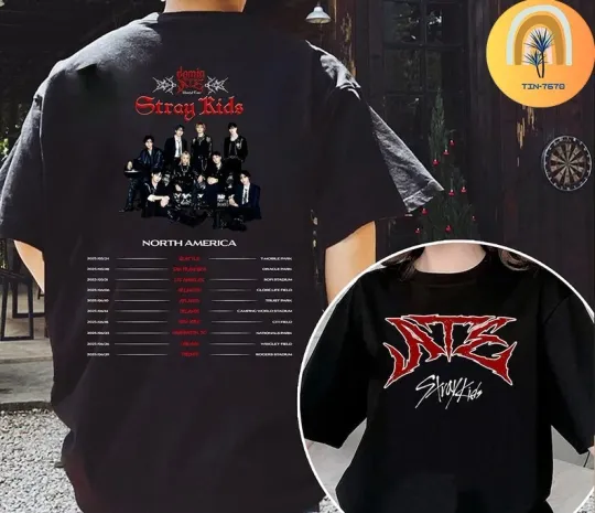 Discover Stray Kids dominATE World Tour US 2025 Shirt, Stray Kids T Shirt