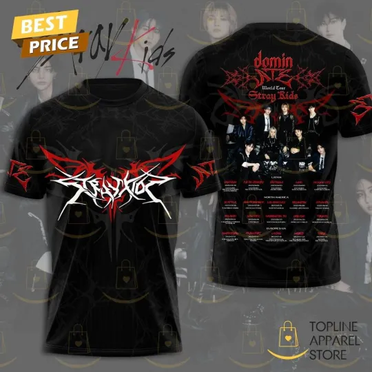 Discover Stray Kids Dominate World Tour 3D T-Shirt