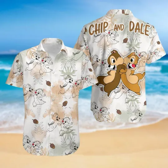Discover Chipp and Dalee Hawaiian Shirt Disneyyy Movie Button Up Shirt