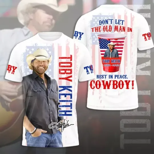 Discover Toby Keith Don't Let The Old Man In 3D T-Shirt white Size S-5XL SG1091