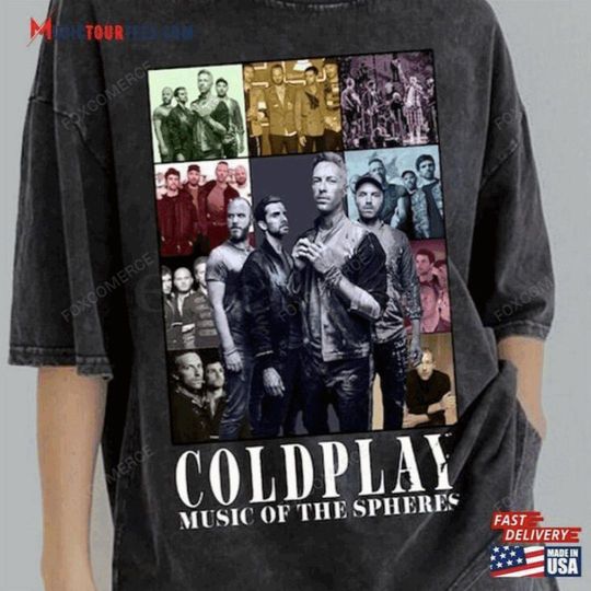 Discover Coldplay 2025 Music Of The Spheres Tour T-Shirt  Rock Band Tee