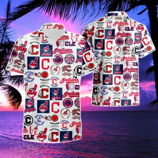 Discover Indians Hawaiian Shirt Tropical Button-Up for Game Day & Summer