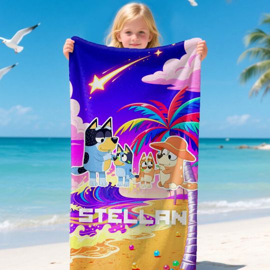 Discover Personalized  Beach Towels, Custom Name Towels for Pool, Bath and Beach, Fun Colorful Birthday Gifts for Boys and Girls