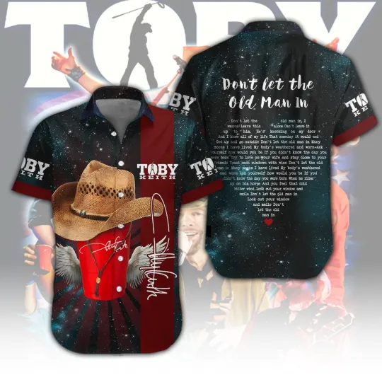 Discover Toby Keith Hawaiian Shirt – Short Sleeve Aloha Button-Up for Men & Women Fans
