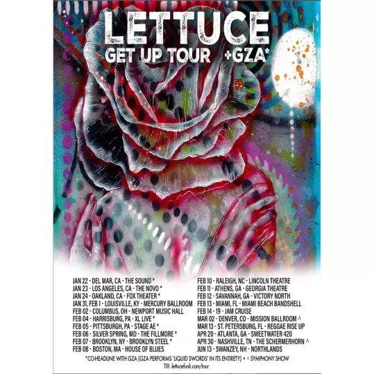 Discover Lettuce Get Up Tour 2025 Tour Poster, gift for fans