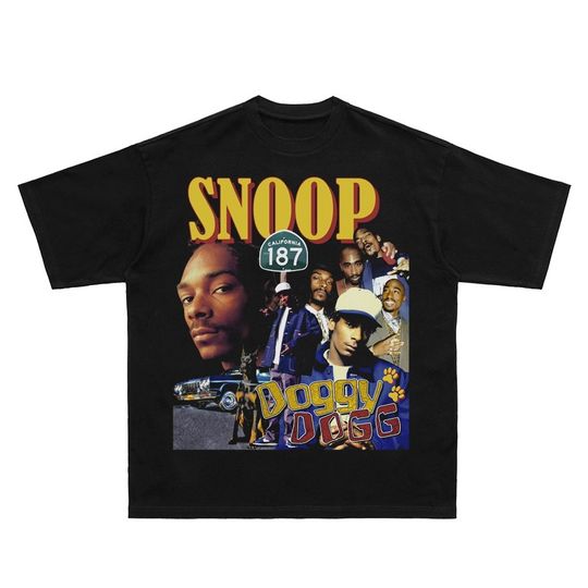 Discover Snoop Dogg Vintage West Coast HIPHOP Short Sleeve T-Shirt