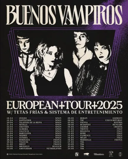 Discover Buenos Vampiros European 2025 Tour Poster, gift for fans