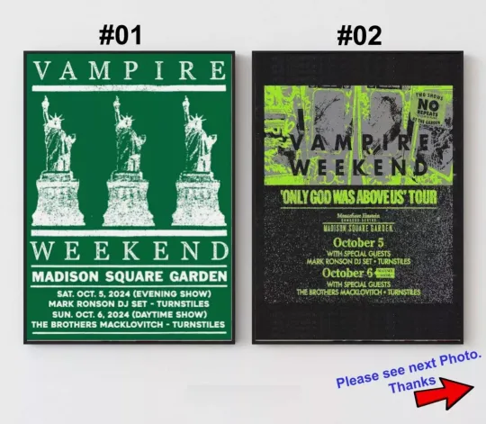 Discover 2024 Vampire Weekend Tour MSG 5, 6 Oct Poster