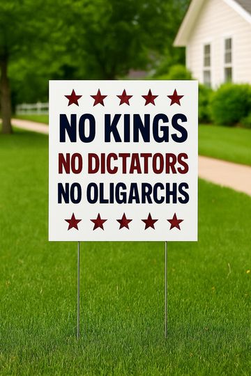 Discover No Kings No Dictators Yard Sign,Anti-Authoritarian Protest Sign,Political Lawn Decor