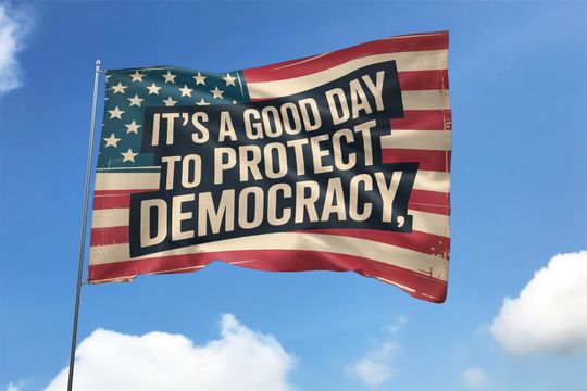 Discover It's a good day to protect Democracy House Flag