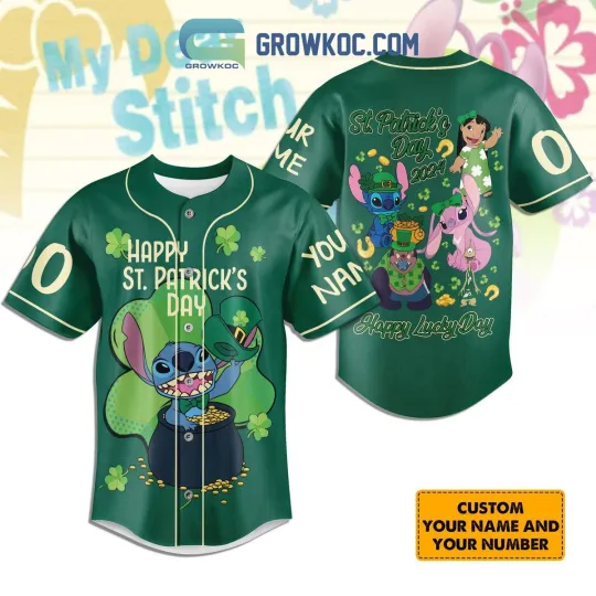 Discover Stitchh Lilo St Patrick8217s Day Personalized Baseball Jersey