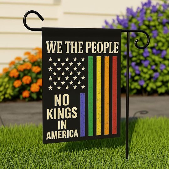 Discover No Kings in America Flag, Resist Fascism Yard Sign, Anti Pre Political