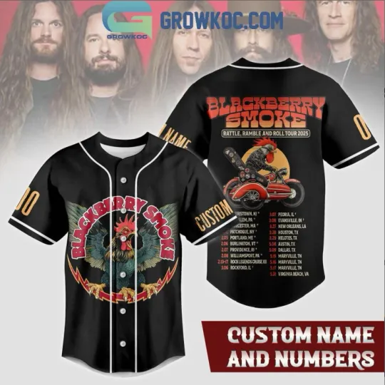 Discover Blackberry Smoke Rattle Ramble And Roll Tour 2025 Baseball Jersey