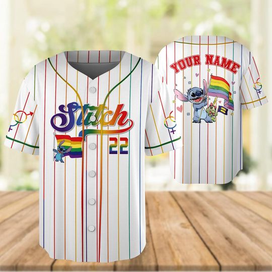Discover Custom Stitchh Rainbow Pride Baseball Jersey, LGBT Team Baseball