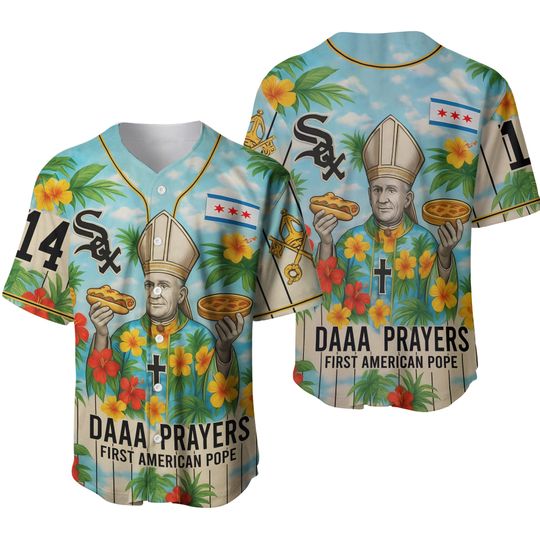 Discover Da Prayers White Sox Pope Baseball Jersey – First American Pope Leo XIV Shirt Gift