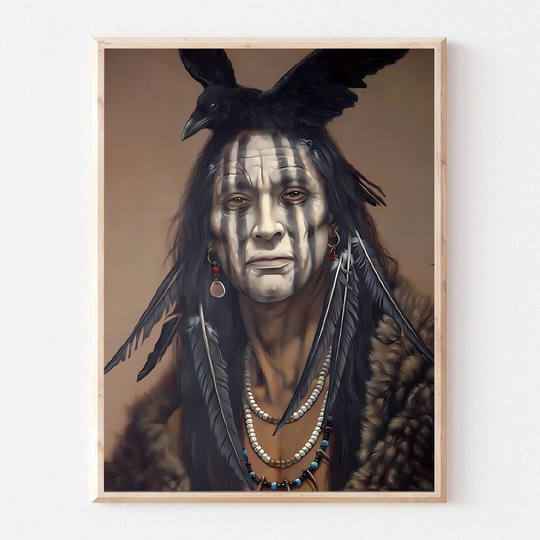 Discover “Crow Warrior” (North American Indian) Premium Matte Vertical Poster