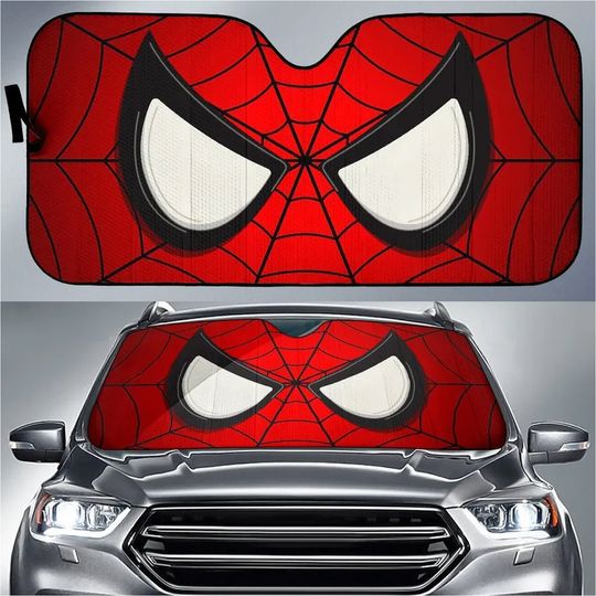 Discover Spider Superhero Eyes Superman Car Sunshade, Spider Superhero Car Sun Shade