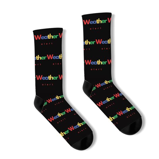 Discover Weather alert, weather,alert,minimalist,colorful Socks