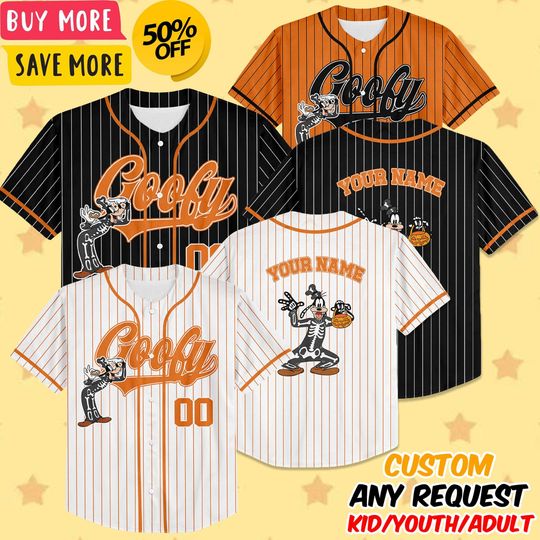 Discover Custom Disneyyy goofyy Halloween Collection Simple Baseball, Personalized Baseball Team