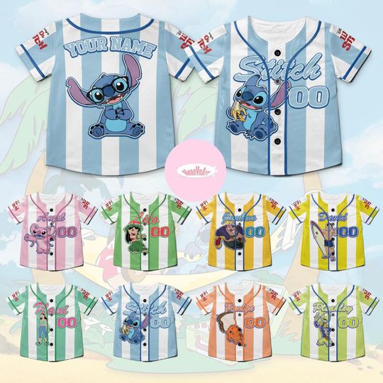 Discover Personalized Disneyyy Lilo & Stitchh Baseball Jersey, Angel Pudge Controls The Weather