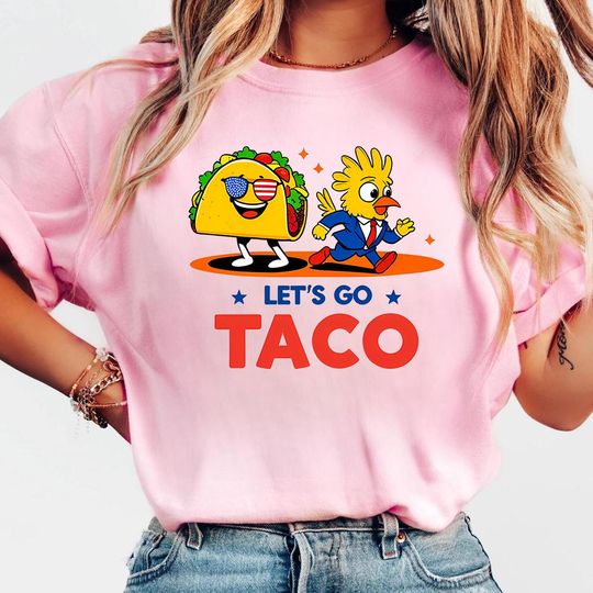 Discover Funny Lets Go Taco Shirt, Cute Patriotic 4th of July Shirt, American Flag Food Shirt
