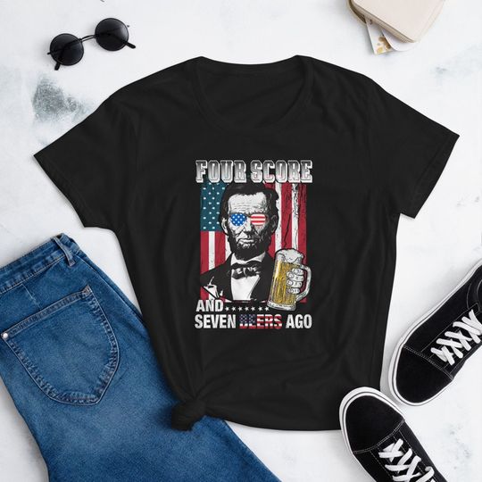 Discover Four Score and Seven Beers Ago Shirt, 4th of July Abraham Lincoln Shirt