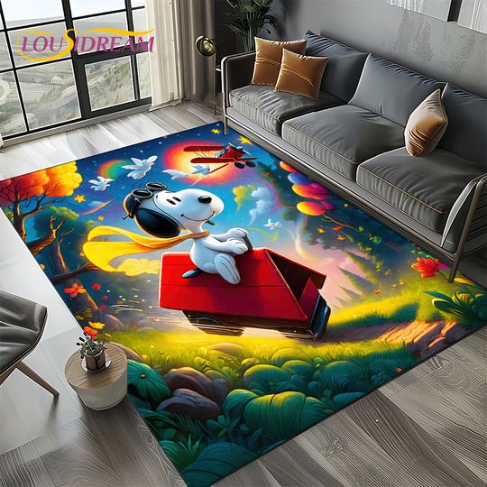 Discover Cute Snoopy Dog Cartoon Carpet Rug