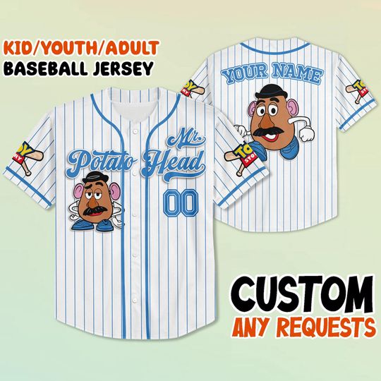 Discover Custom Mr. Potato Head Baseball Jersey Shirt, Personalized Kid/Youth/Adult