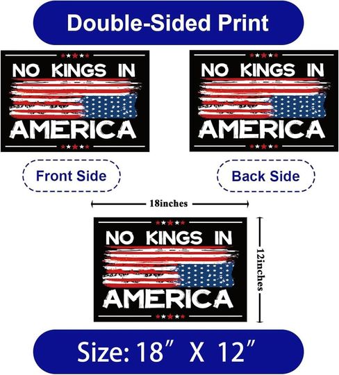 Discover No Kings In America Yard Sign Save Democracy Double Sided Corrugated Yard Signs