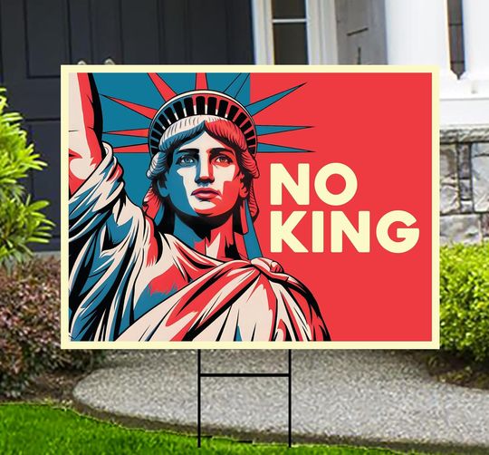 Discover No Kings In America Yard Sign - Resist Hate Lawn Sign, Anti-Trump Sign Yard Signs