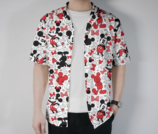 Discover Mickeyy Hawaiian Shirt Tropical Hawaii Button Up Shirt Summer Beach