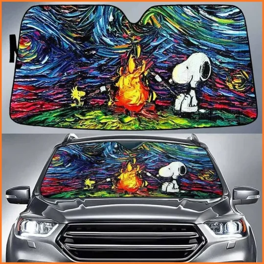 Discover Car Sunshade Snoopy Special Gift For Snoopy Fans Auto Sun Shade Car Dashboard