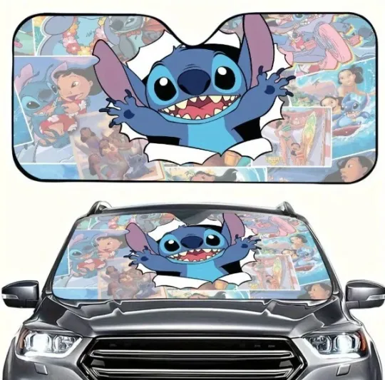 Discover Disneyyy Stitchh Cartoon Car Sunshade, Auto Car Windshield Sunshade