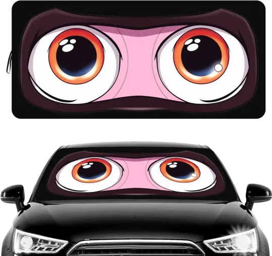Discover otoez Windshield Sun Shade, Car Front Windshield Cartoon Eyes Windo