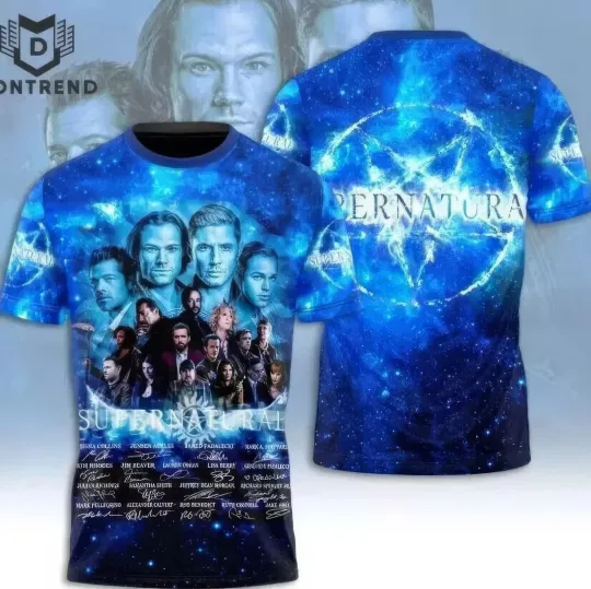 Discover Supernatural Signature Design Blue 3D T Shirt