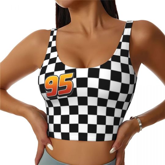Discover Lightningg McQueenn 95 Sports Bra Women Cartoon Gym Workout Yoga