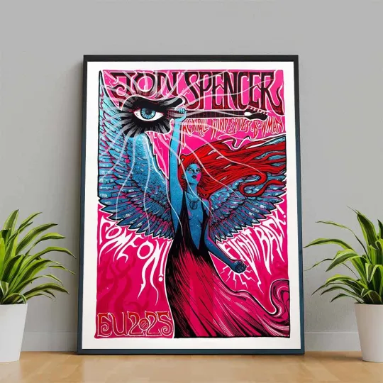 Discover Jon Spencer European Tour 2025  Poster Angel With Guitar Art Home Decor