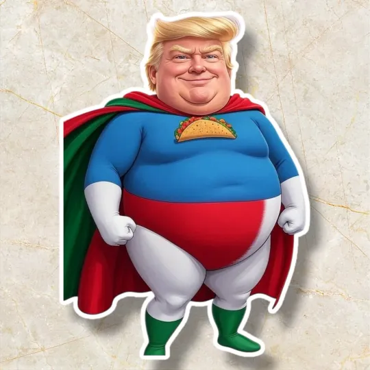 Discover Captain Taco Superhero Sticker  Funny, Trump, MAGA