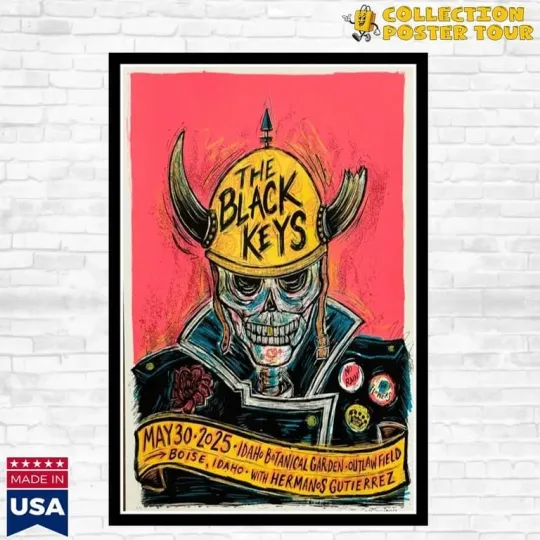 Discover The Black Keys In Boise, Idaho On May 30 2025 Tour Poster