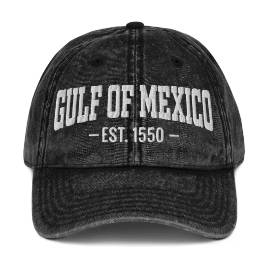 Discover Gulf Of Mexico Est 1550 Hat Embroidered Anti Gulf of America Cap Anti Trump