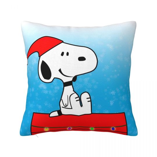 Discover Cartoon Snoopy Merry Christmas Throw Pillow