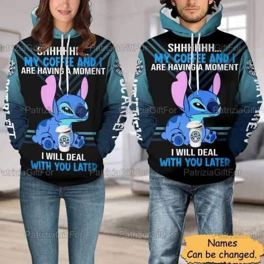 Discover Funny Stitchh Coffee Stitchh Ohana Family 3D HOODIE US SIZE FATHER DAY GIFT