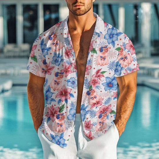 Discover Pigs Flower Hawaiian Shirt, Button Up Shirt