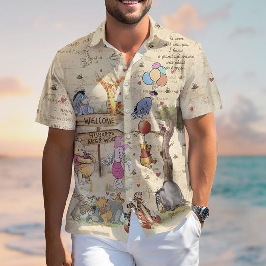 Discover winniee the poohh Hawaiian Shirt, Button Up Summer Shirt