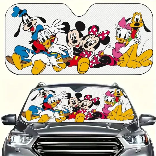 Discover Mickeyy & Friends Best Friends Stick Together Car Windshield Sun Shade
