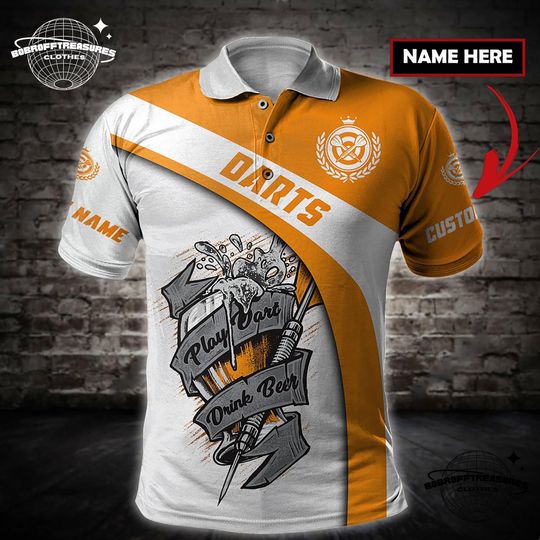 Discover Personalized Dart Polo Shirt Unisex, Play Dart Drink Beer