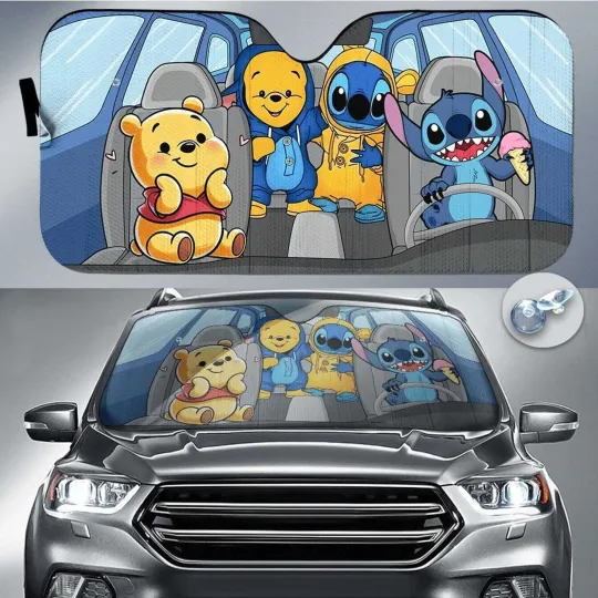 Discover Stitchh And Pooh Car Sun Shade, Lilo And Stitchh SunShade, Stitchh Movie Car Shade