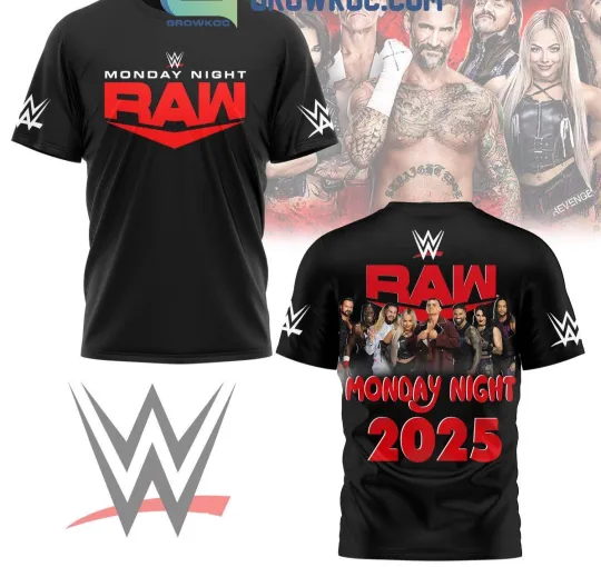 Discover Wrestling Entertainment Raw Monday Night 2025 Celebration 3D T-Shirt