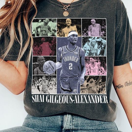Discover Vintage Shai Gilgeous Alexander Shirt, Oklahoma City Basketball Bootleg 90s Shirt